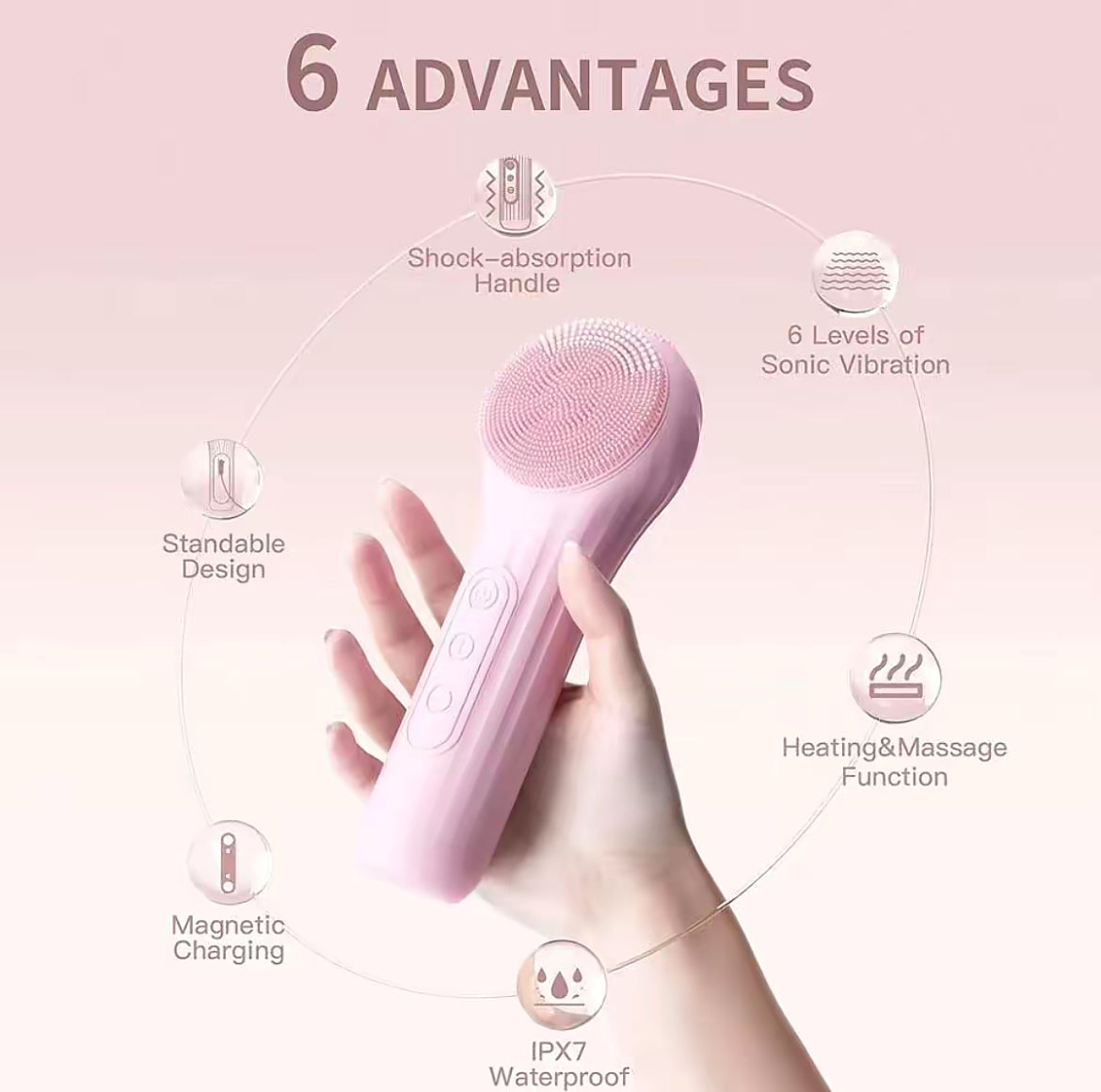 فرشاة تنظيف الوجه المصنوعة من السيليكون الحراري GlowCore™ Luxe